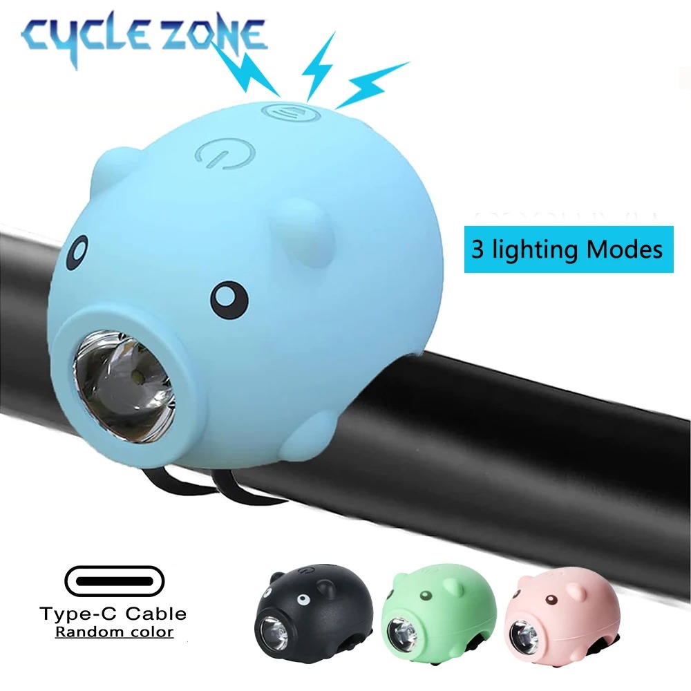 Kids Ride On Suitcase Scooter - Cute Pig Bicycle Front Light with