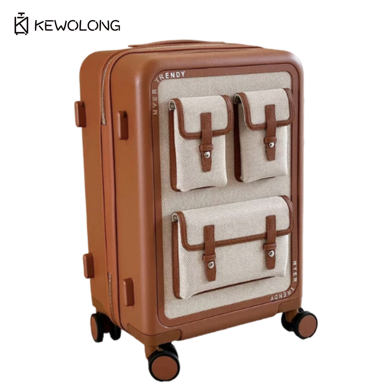 Spinner Wheel Rolling Suitcase 20 Inch - Vintage Canvas Spinner Suitcase 20/24 Inch,