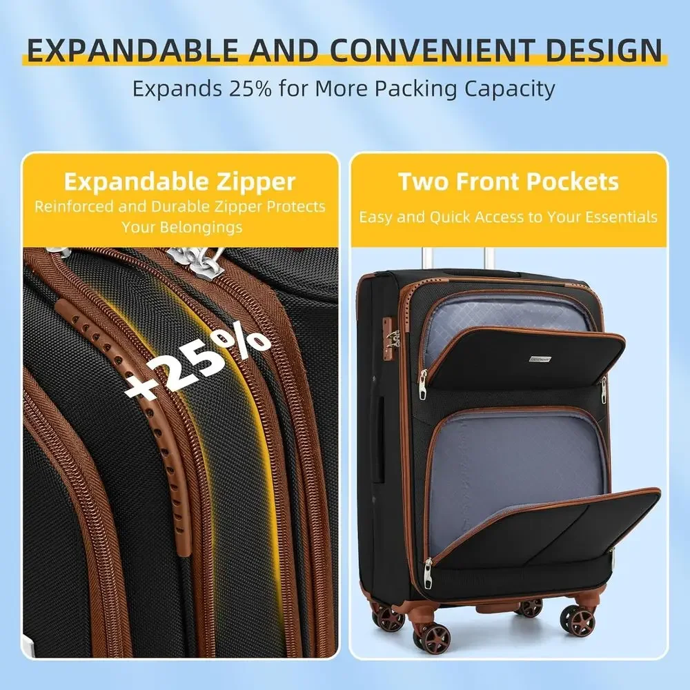 5-Piece Expandable Suitcase Se - đánh giá và giá Expandable Hard Shell Luggage Set