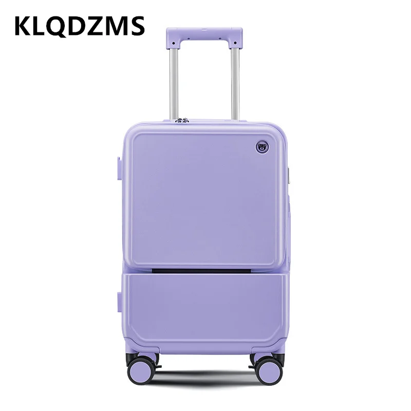 KLQDZMS Aluminum Frame Suitcas - đánh giá và giá Front Opening Laptop Luggage 24 Inch