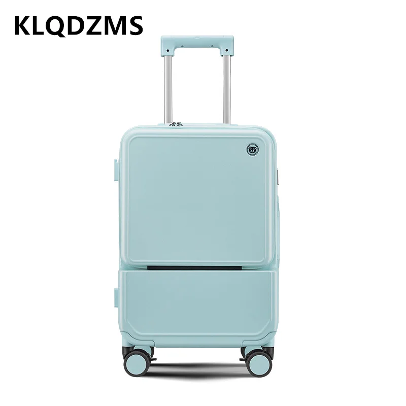 KLQDZMS Aluminum Frame Suitcas - đánh giá và giá Front Opening Laptop Luggage 24 Inch