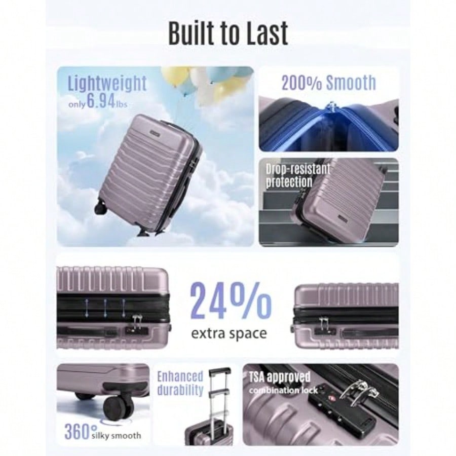 Expandable Carry On Lage 22x14 - đánh giá và giá Spinner Wheel Rolling Suitcase 20 Inch