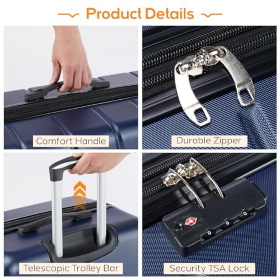 3 Pieces Luggage Set for Trave - đánh giá và giá Expandable Hard Shell Luggage Set