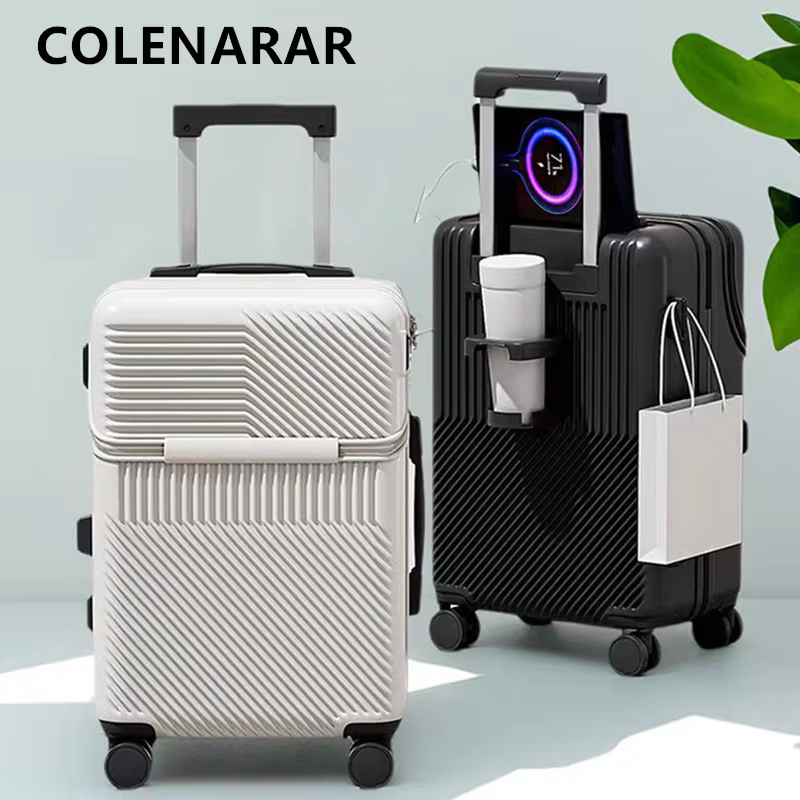 COLENARA Charging Luggage Fron - đánh giá và giá Front Opening Laptop Luggage 24 Inch