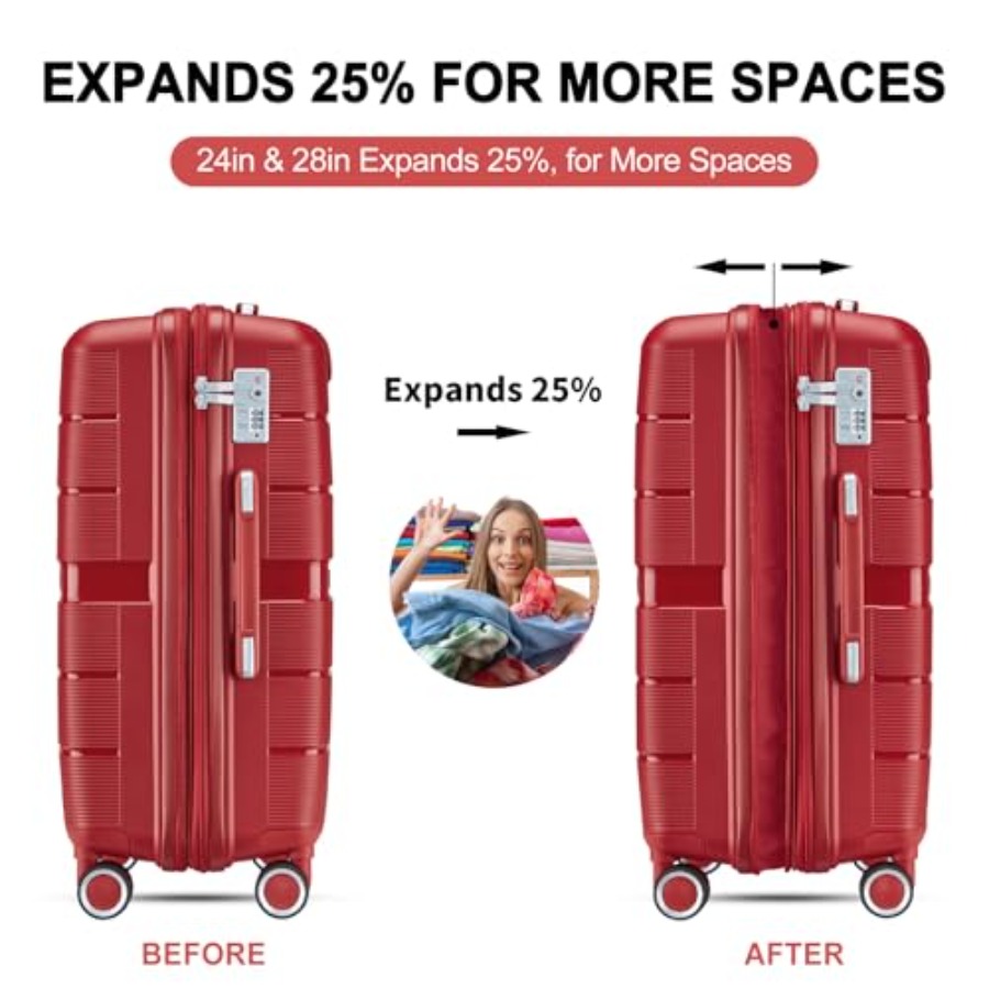 Luggage Sets 4 Pcs Expandable  - đánh giá và giá Expandable Hard Shell Luggage Set