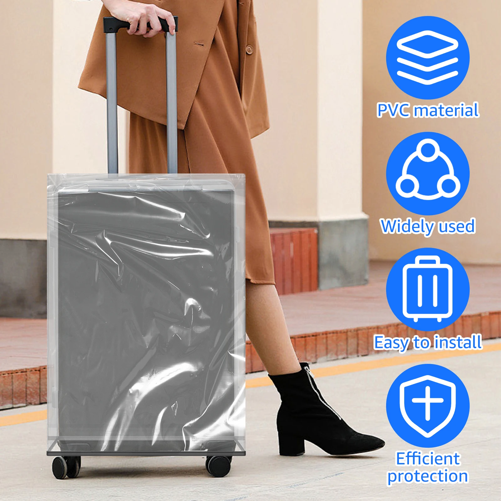 3Pcs Transparent PVC Luggage P - đánh giá và giá Luggage Protective Cover Transparent
