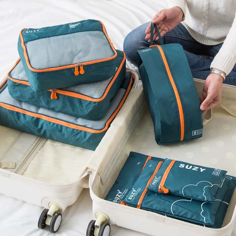 7/6 Pieces Set Travel Organize - đánh giá và giá Foldable Rolling Luggage Bag