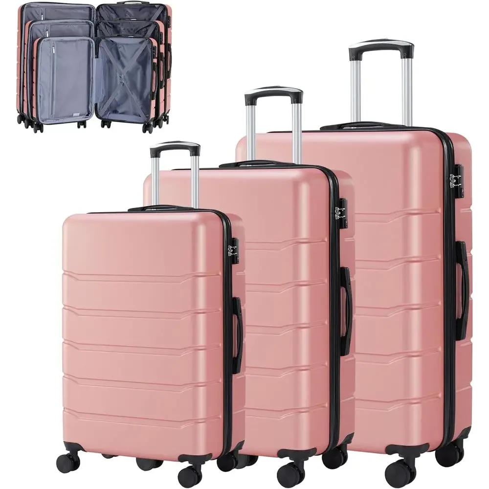 3-Piece Large Suitcase Set wit - đánh giá và giá Expandable Hard Shell Luggage Set