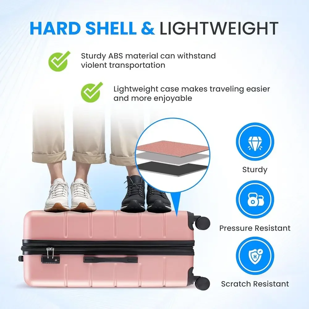 3-Piece Large Suitcase Set wit - đánh giá và giá Expandable Hard Shell Luggage Set