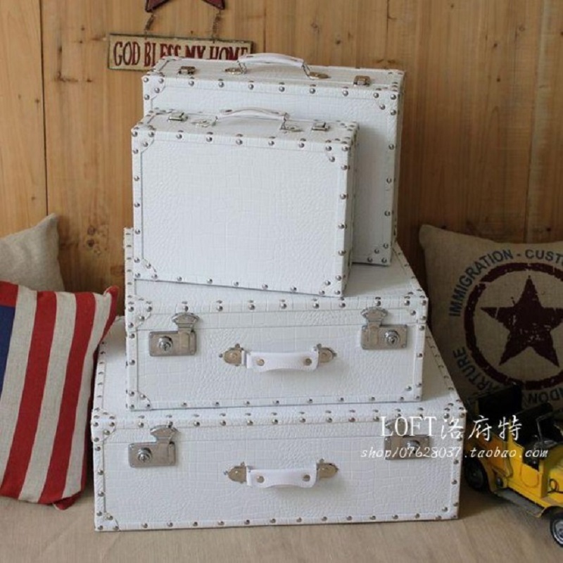 Crocodile Leather Pattern Trav - đánh giá và giá Retro Vintage Trunk Suitcase