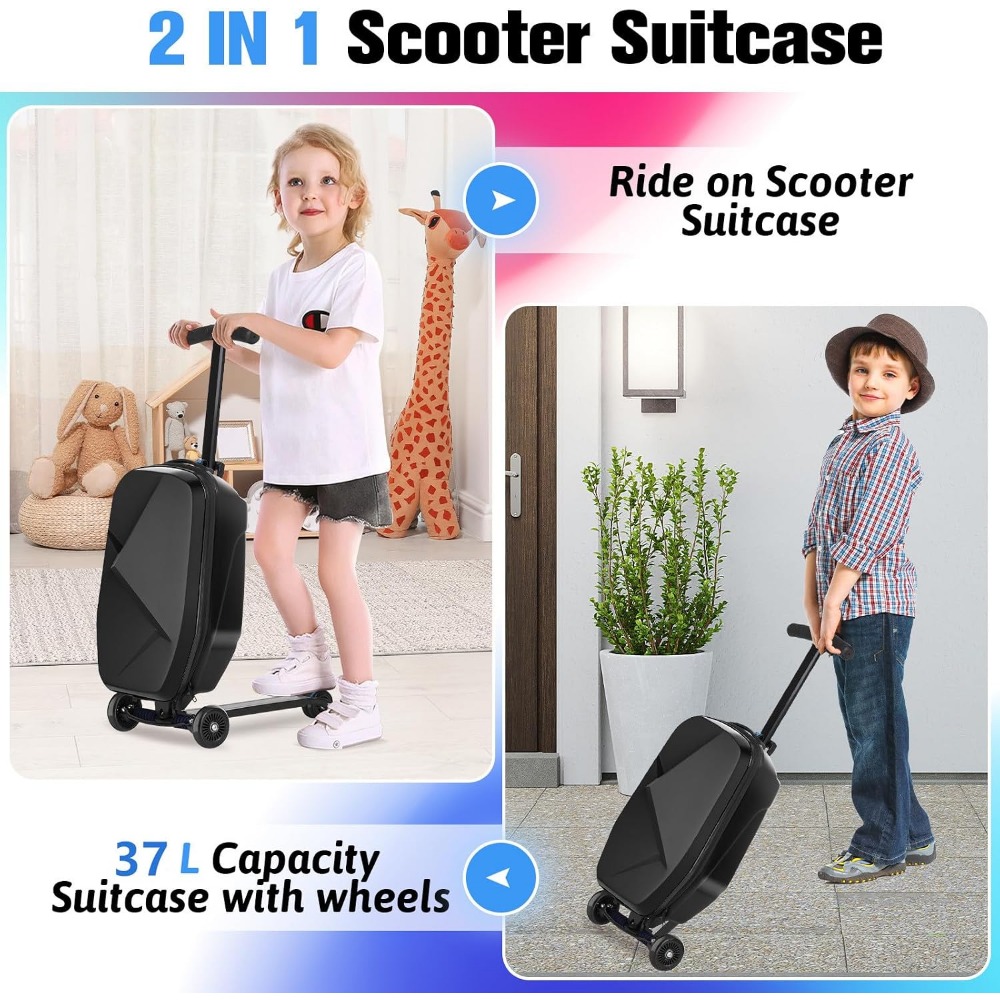 Scooter Luggage for Kids: Ligh - đánh giá và giá Kids Ride On Suitcase Scooter