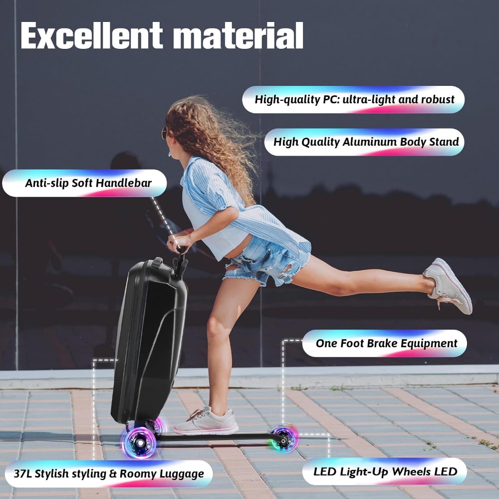 Scooter Luggage for Kids: Ligh - đánh giá và giá Kids Ride On Suitcase Scooter