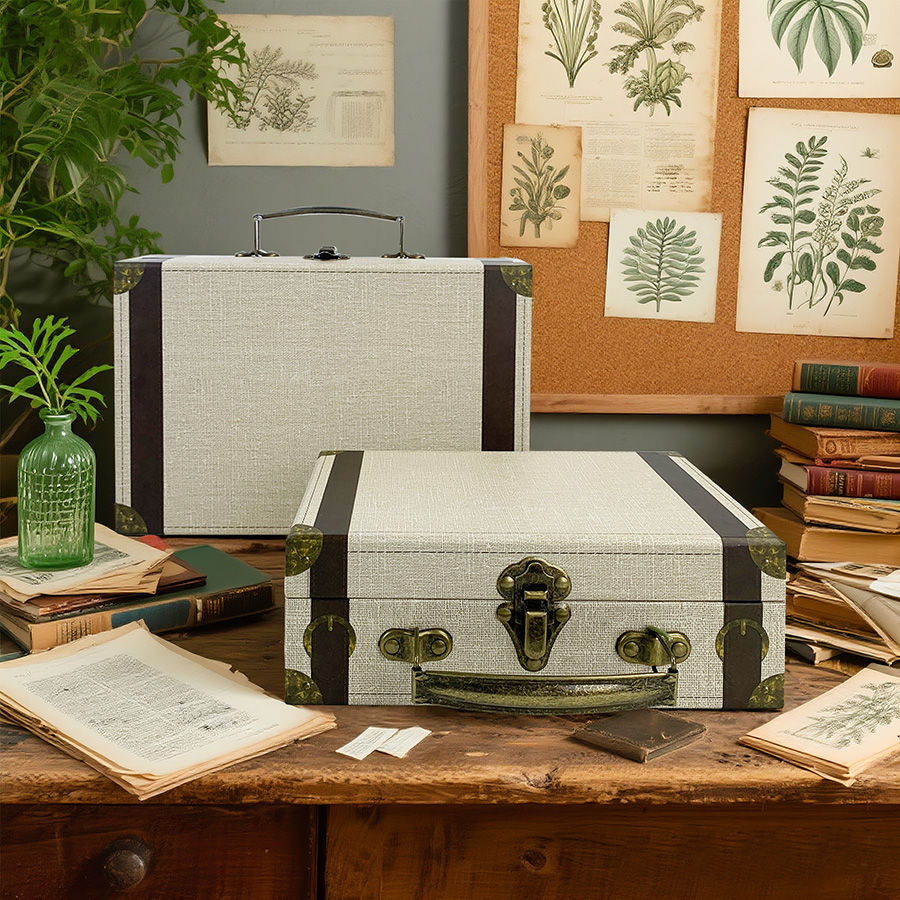 2pcs Vintage Suitcase Style St - đánh giá và giá Retro Vintage Trunk Suitcase