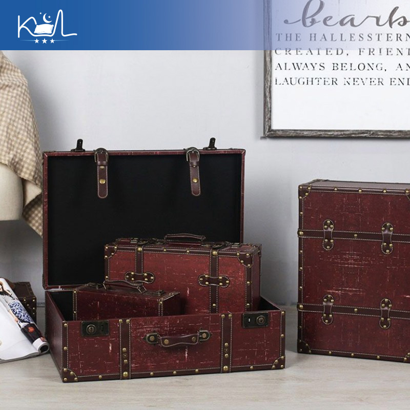 Vintage Red Decorative Suitcas - đánh giá và giá Retro Vintage Trunk Suitcase