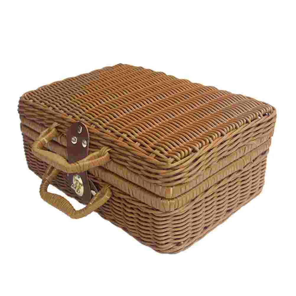 Basket Rattan Wicker Suitcase  - đánh giá và giá Retro Vintage Trunk Suitcase
