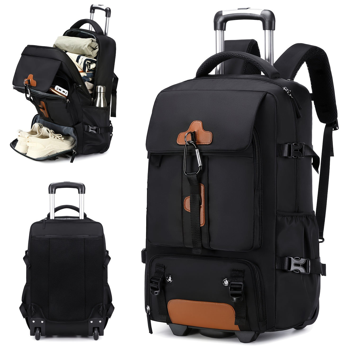Rolling Backpack Large Capacit - đánh giá và giá Foldable Rolling Luggage Bag