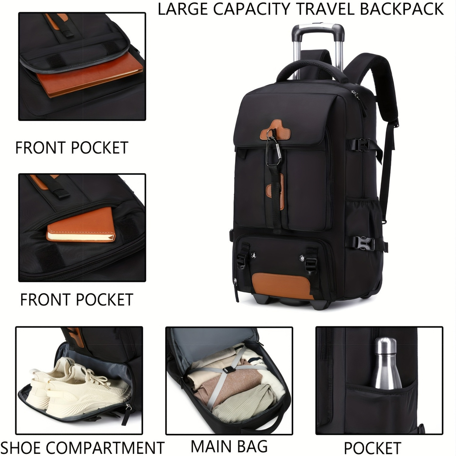 Rolling Backpack Large Capacit - đánh giá và giá Foldable Rolling Luggage Bag
