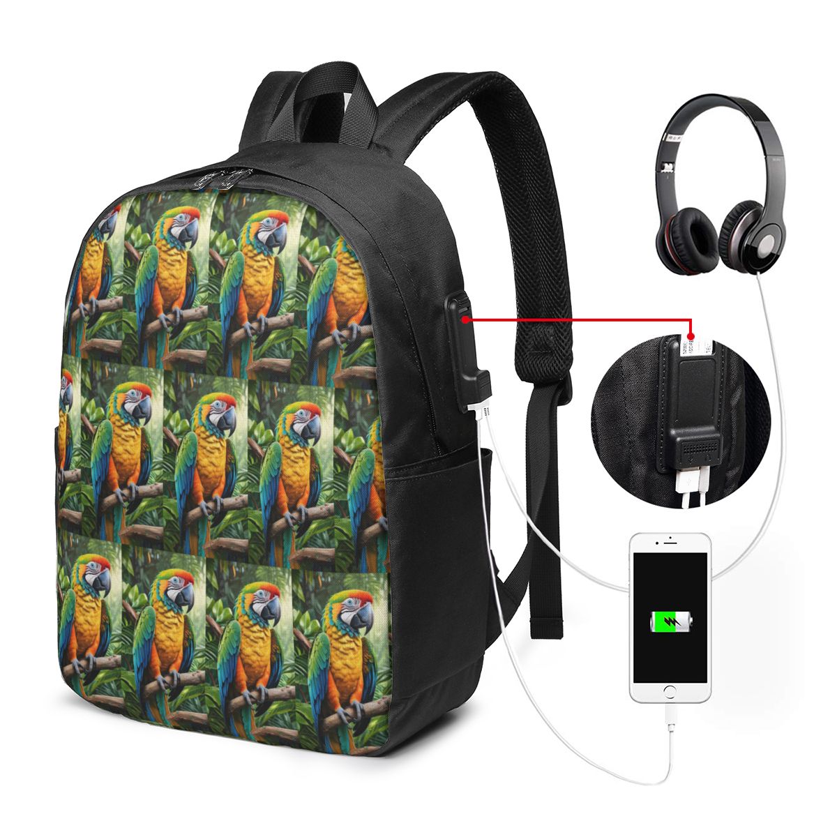 Cute Macaw Parrots Backpack Tr - đánh giá và giá Travel Bags