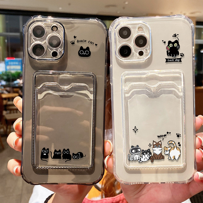 Cute Black Cat Phone Case For  - đánh giá và giá Wallets
