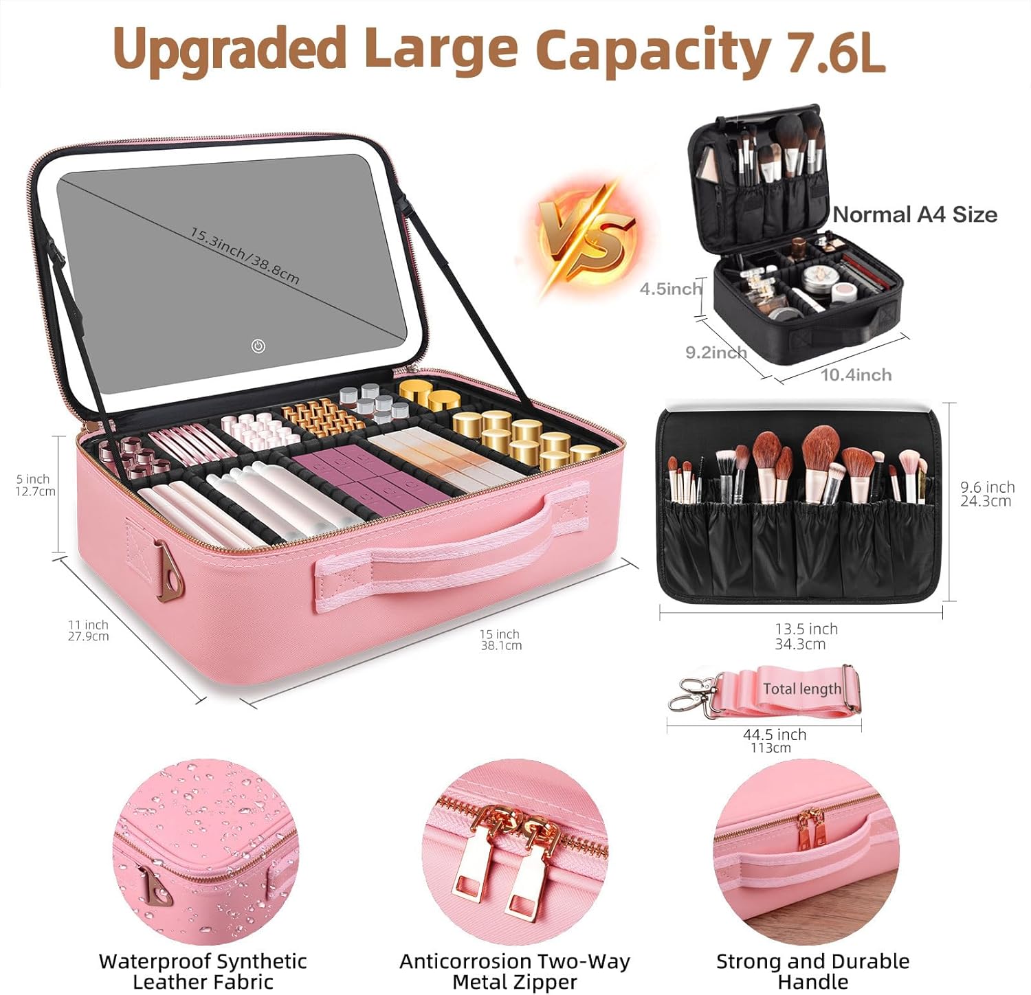 Large Capacity Makeup Bag 15'' - đánh giá và giá Cosmetic Bags